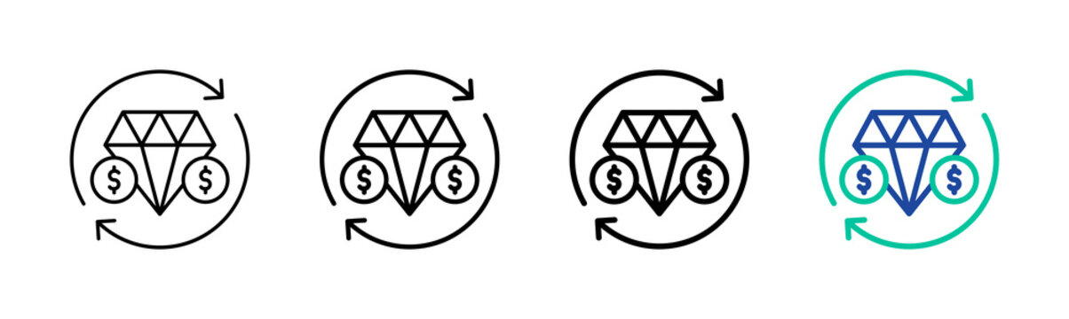 Value Stream Icon Collection Different Style Outline
