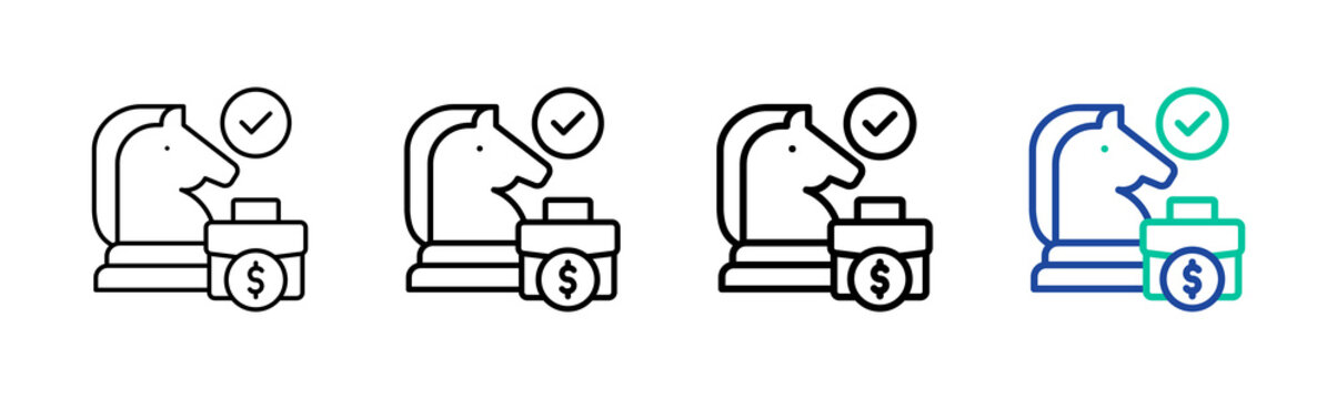 Strategic Business Icon Collection Different Style Outline