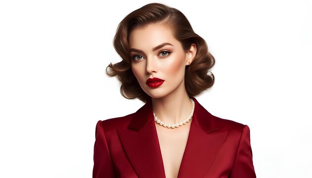 Beautiful Brunette Woman Beauty Portrait with Natural Makeup Radiant Skin Expressive Eyes and Elegant Studio Fashion Style