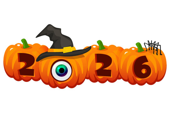 Happy Halloween 2026 Pumpkin Vector Illustration