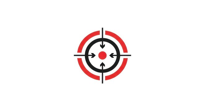 Red and black target symbol icon.