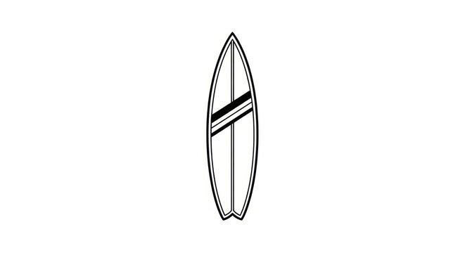 Surfboard Outline Design Illustration.