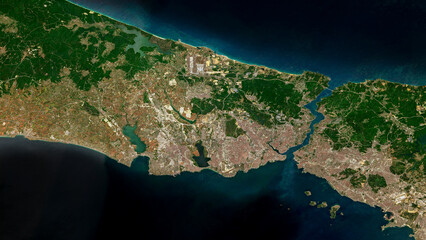 Bosphorus Strait on open data satellite image © M. Jurzyk