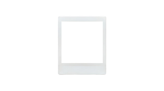 Blank instant photo frame mock-up, retro white paper border for custom photography layout, empty square snapshot template isolated on Transparent Background