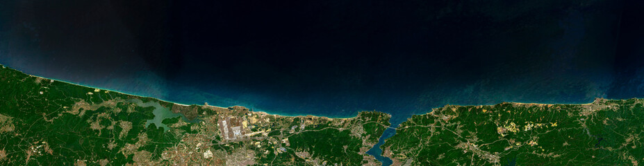 Istanbul and the Bosphorus Strait on open data satellite image © M. Jurzyk