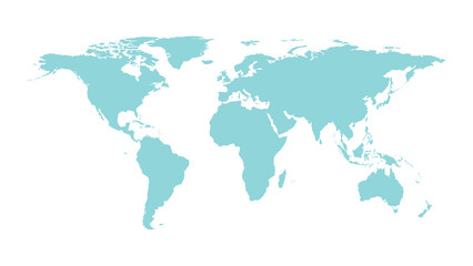 Obraz premium Flat world map 