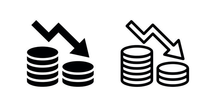 Market Crash Coin Loss Icon