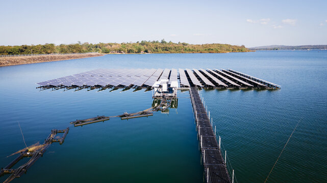 Floating Solar Power Plant on Reservoir Supporting Renewable Energy Generation
