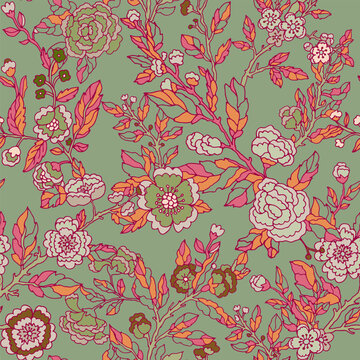 Classic Chintz Botanical Peony Art