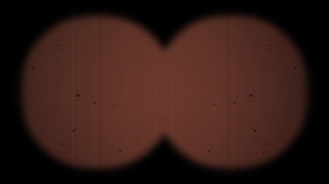 Authentic Binocular Perspective with 8mm Film Overlay Vintage Film Overlay Film Grain Overlay Old Movie Overlay Film Frame Film Flicker Film Scratches Dust Overlay Analog Film Retro Cinema in 4k video