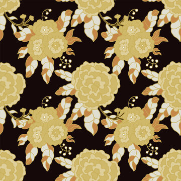Luxurious Dark Golden Floral Texture