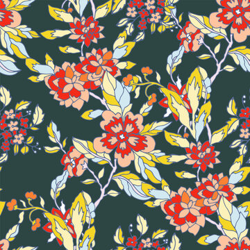 Dramatic Rich Botanical Chintz Pattern