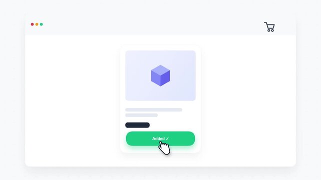 E commerce website motion graphics Cursor and Click Animation on buy button