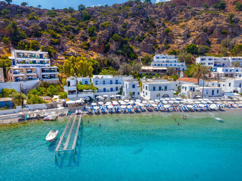 Greek village of Loutro, Chania, Crete, Greece.