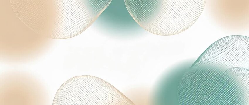 Abstract seamless looping gradient sphere mesh pattern with soft pastel glow and clean white background, seamless looping abstract background with soft mesh sphere and pastel gradient space