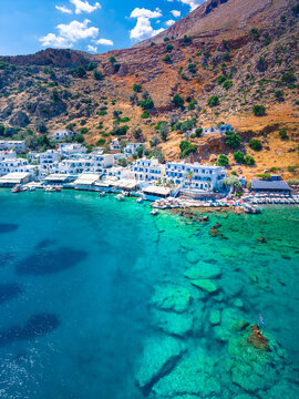 Greek village of Loutro, Chania, Crete, Greece.