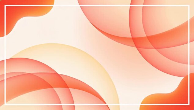 Abstract background with looping seamless translucent orange circle and soft gradient, modern minimal design for banner and wallpaper, abstract orange and red circle background looping seamless