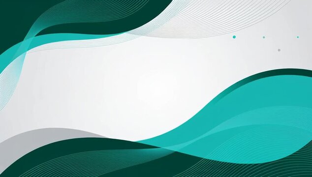 Abstract wave background with flowing line pattern, seamless looping teal and green curve design, modern banner and header, teal gradient white space, copy space for SEO design