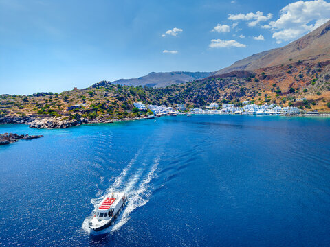 Greek village of Loutro, Chania, Crete, Greece.