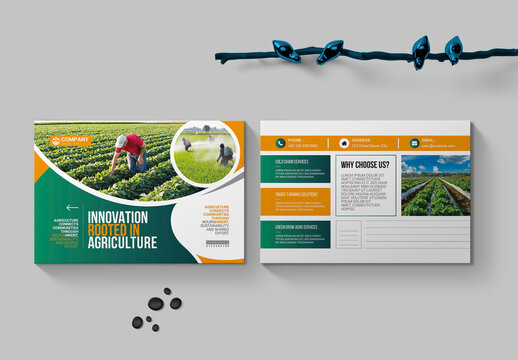 Farming Postcard Design Template
