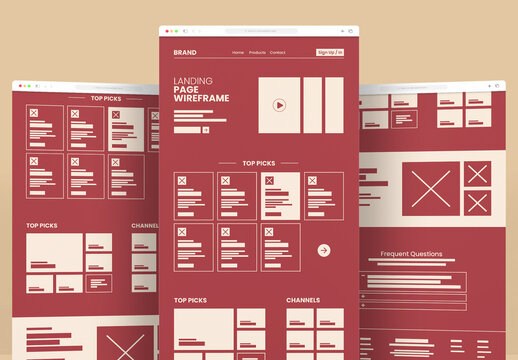 Landing Page Website Wireframe Template