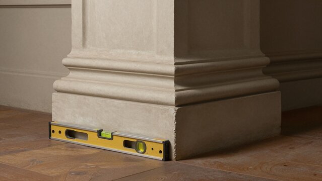 Cornerstone with mason level at corner