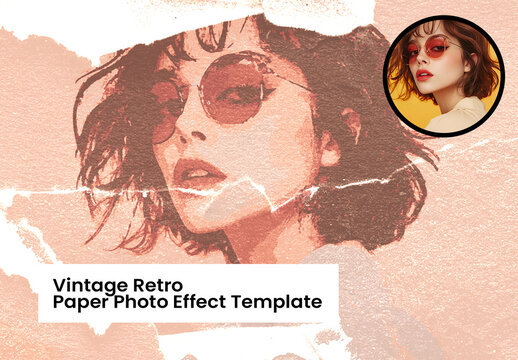 Vintage Retro Paper Photo Effect Template