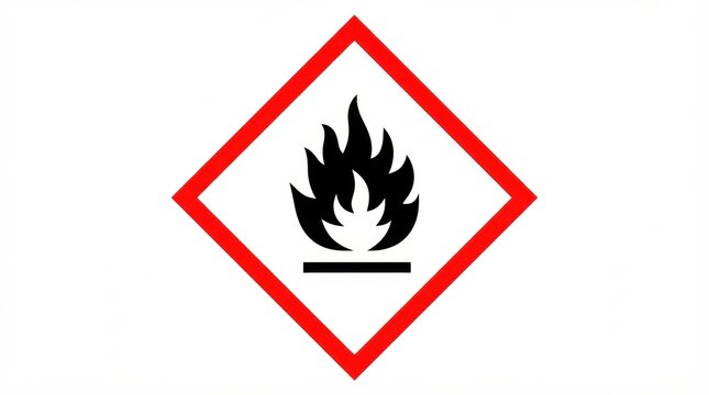 This shows a hazard symbol indicating flammable materials used for safety labeling in chemical handling.