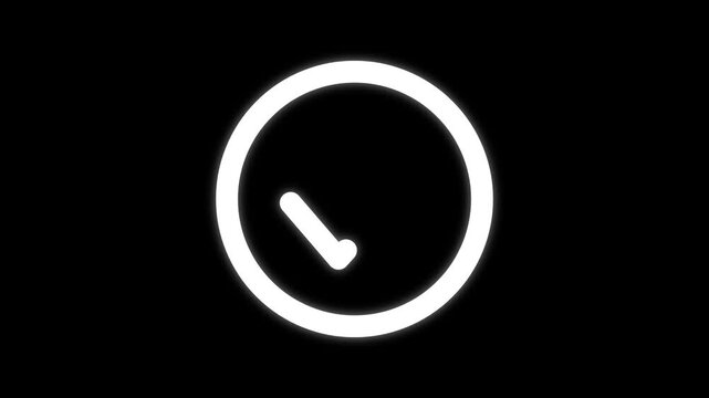 Animated white glowing loading circle on black background indicator spinner