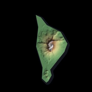 Heard Island and McDonald Islands 3D Relief Map Loop, Alpha Channel 4K