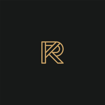 RK or KR monogram logo with inline style - gold color.