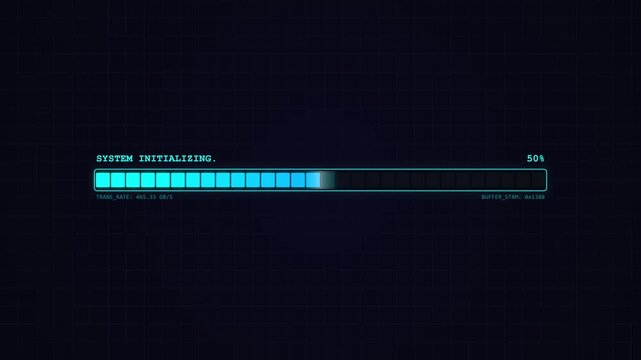 Data loading progress bar showing system initialization percentage interface