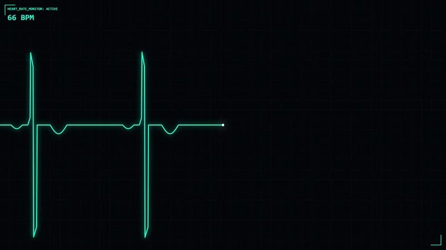 Digital heart rate monitor interface displaying vital signs bpm medical health