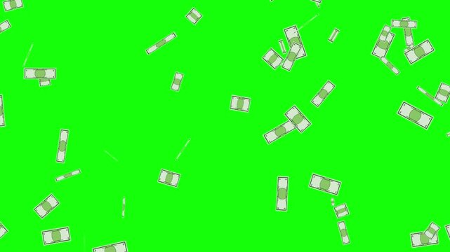 4k falling dollar bills green screen money finance loop
