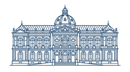 Ornate Historical Building with Classical Architecture and Dome. © Ahmad