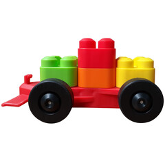 Naklejka premium Toy Train, Educational Plastic Building Blocks Set For Kids