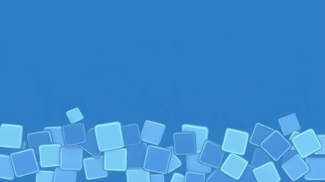 Abstract geometric cubes forming a dynamic wave pattern on a blue background