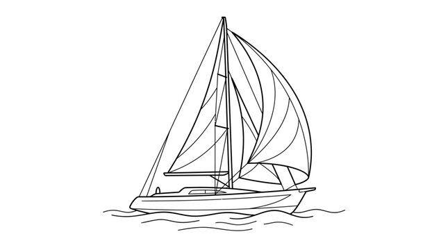 sailing ship on white background