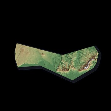 Guam Rotating 3D Relief Map Seamless Loop, Alpha Channel 4K