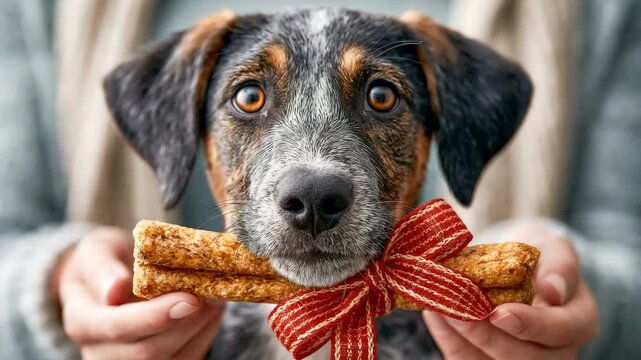 Rescue Dog Grateful for New Chew Toy Gift