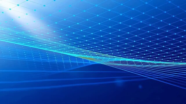 Blue digital grid network pattern