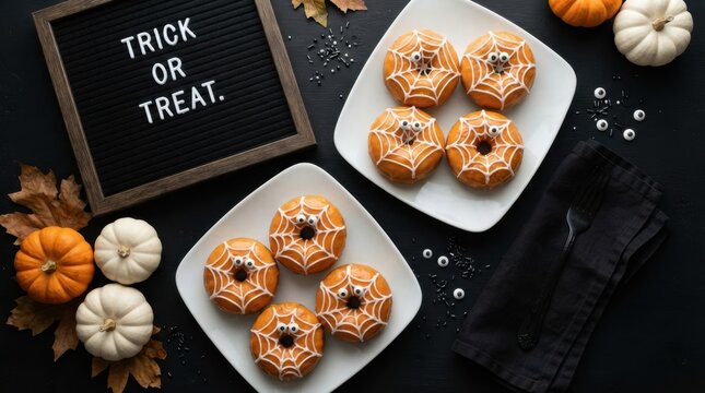 Halloween Donuts Flat Lay