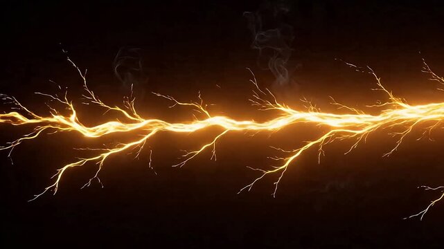 Electric lightning bolt on dark background
