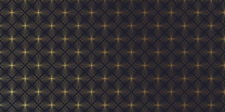 Luxury art deco seamless pattern background vector. Abstract elegant art nouveau with golden geometric line vintage decorative minimalist. Design for wallpaper, banner, card.