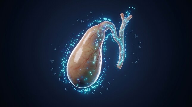 Gallbladder anatomy illustration with digestive medical concept gallbladder digestive biological physiology gastroenterology