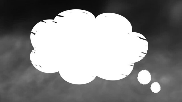Smoke background with white thought bubbles