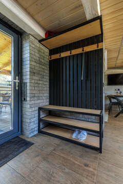 Modern Entryway Hall Tree and Shoe Bench Interior Detail