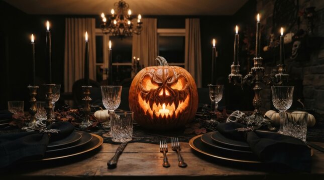 Spooky Pumpkin Dinner Table
