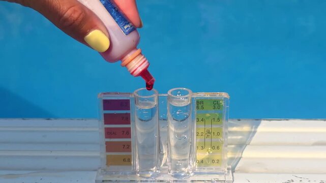 chemical control of chlorine and pH in pool water
