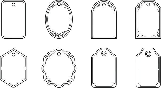 Elegant Vintage Hanging Gift Tag Collection Vector Illustration